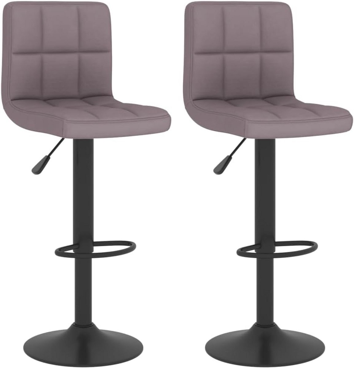 Set van 2 Verstelbare Barstoelen met Taupe Stofbekleding