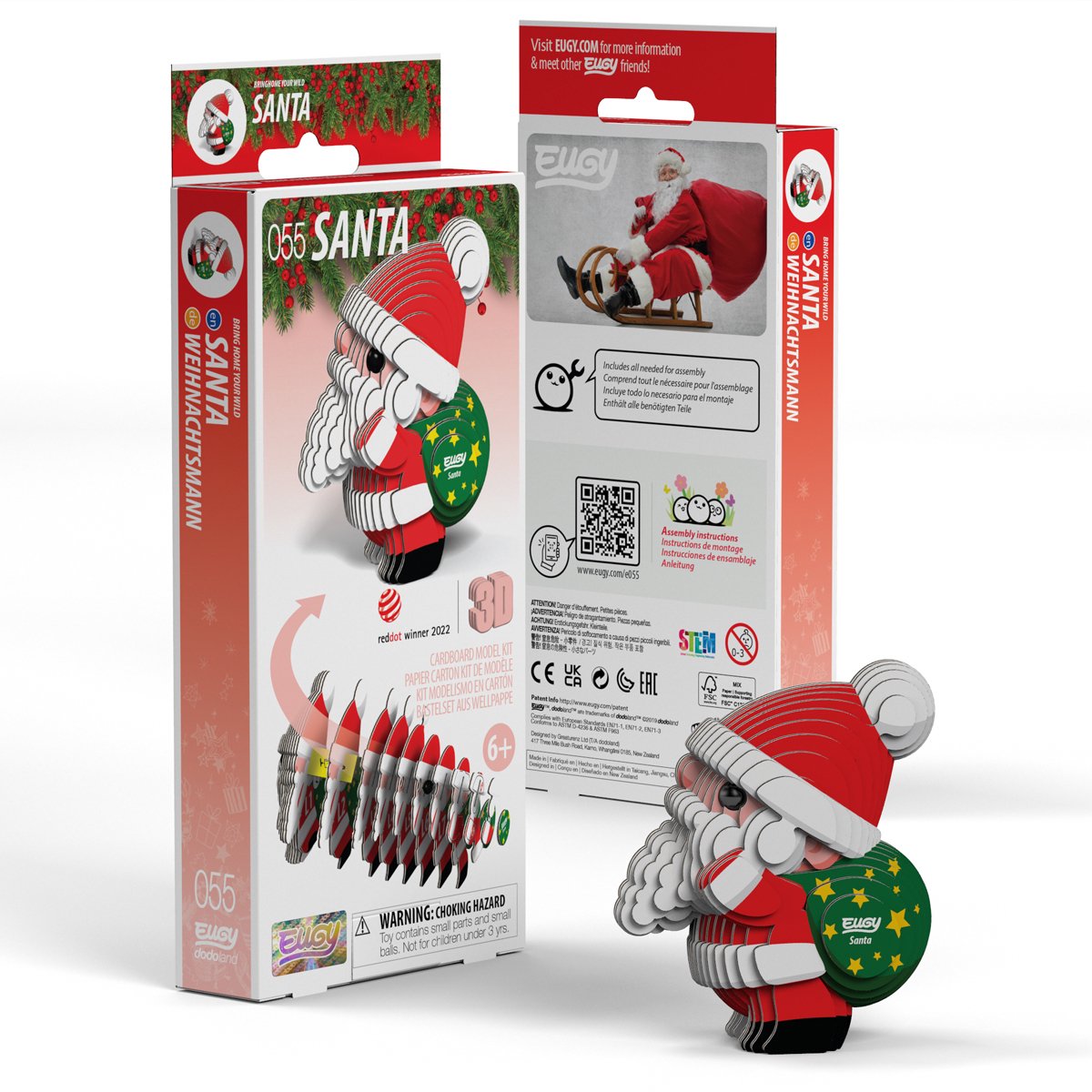 EUGY 3D Puzzel - Kerstman - Kerstfiguren - Duurzaam - Verzamel Ze Allemaal - 6 Jaar
