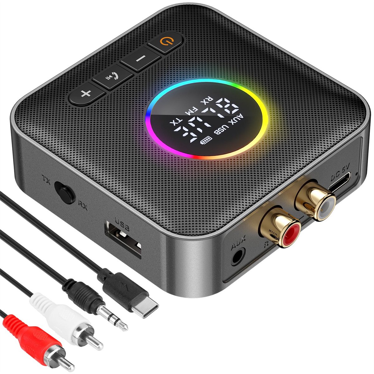 Ynkkvre -Bluetooth 6.0 Adapter - FM Zender - DSP Decoder En LED-display - 1 Stuk - Voor Thuis Auto Kantoor En Zwarte Kleur