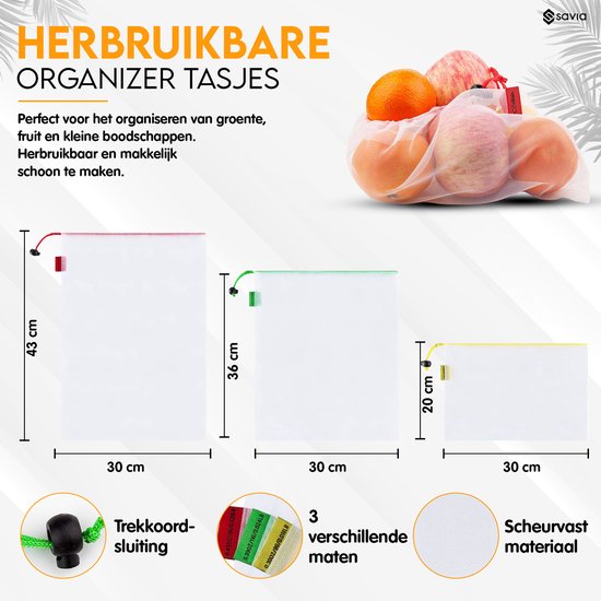 Savia Koeltas Boodschappentas 2 Stuks met Rits Stevig Opvouwbaar - Incl. Organizer Tasjes - Thermische Tas Picknicktas Lunchtas Koelbox Diepvriestas Boodschappenmand van Merkloos — afbeelding 2