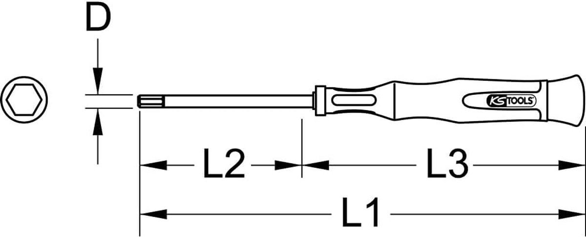 Precisie Schroevendraaier Binnenzeskant 2.5mm - Schroefbit Set voor Fijne Montage