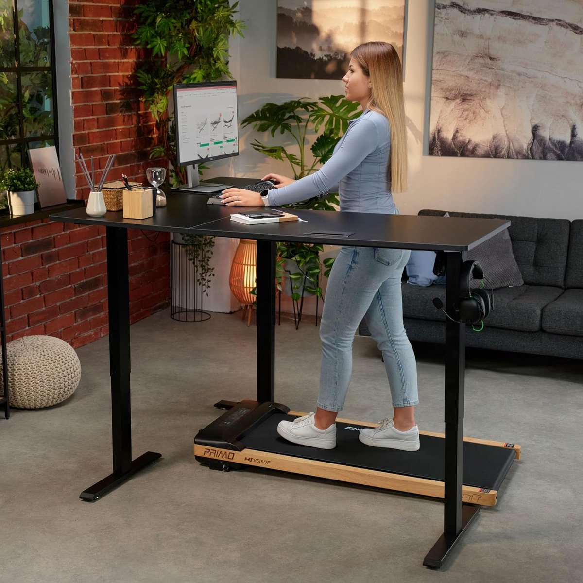 Electric Standing Desk L-Shaped 165x145 cm – Adjustable Height 70,5–113 cm, Memory Function, Sturdy Modern Black Workstation – Abkantoor
