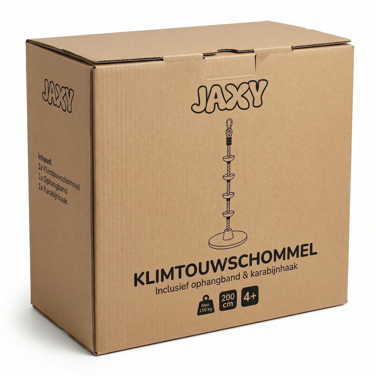 JAXY Schotelschommel - Klimtouw Schommel met Knopen - Kinderschommel Buiten - Buitenspeelgoed - Schommelzitje - Rood — afbeelding 12
