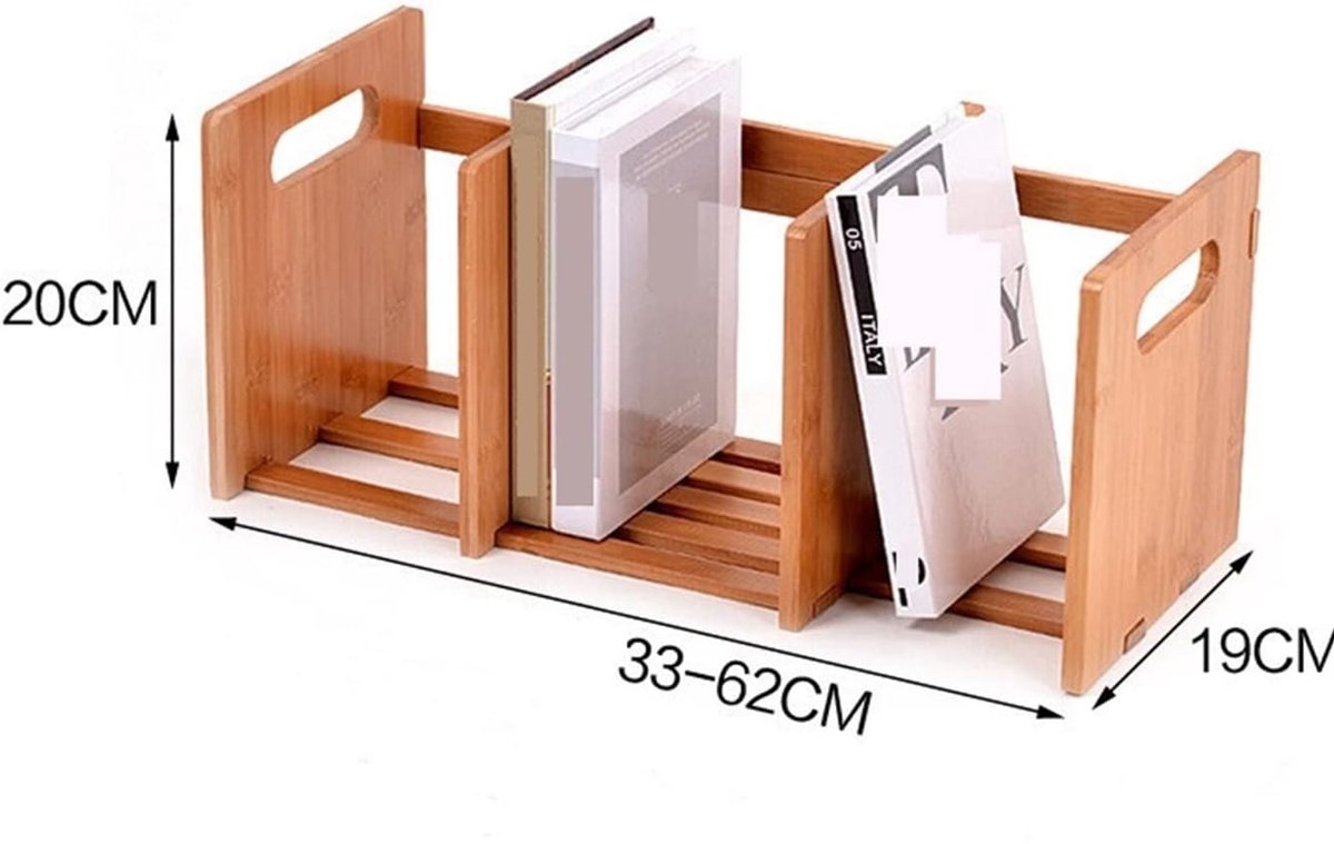 Bureauplank Uitschuifbaar – Casa Velluto FlexiShelf Mini – Telescopische Boekenkast voor Bureaublad – Verstelbare Kleine Boekenplank & Organizer voor Studenten, Kantoor en Thuis