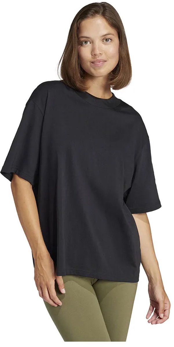 Adidas Essentials Contemporary Logo Boyfriend T-shirt Met Korte Mouwen XL Vrouw Zwart