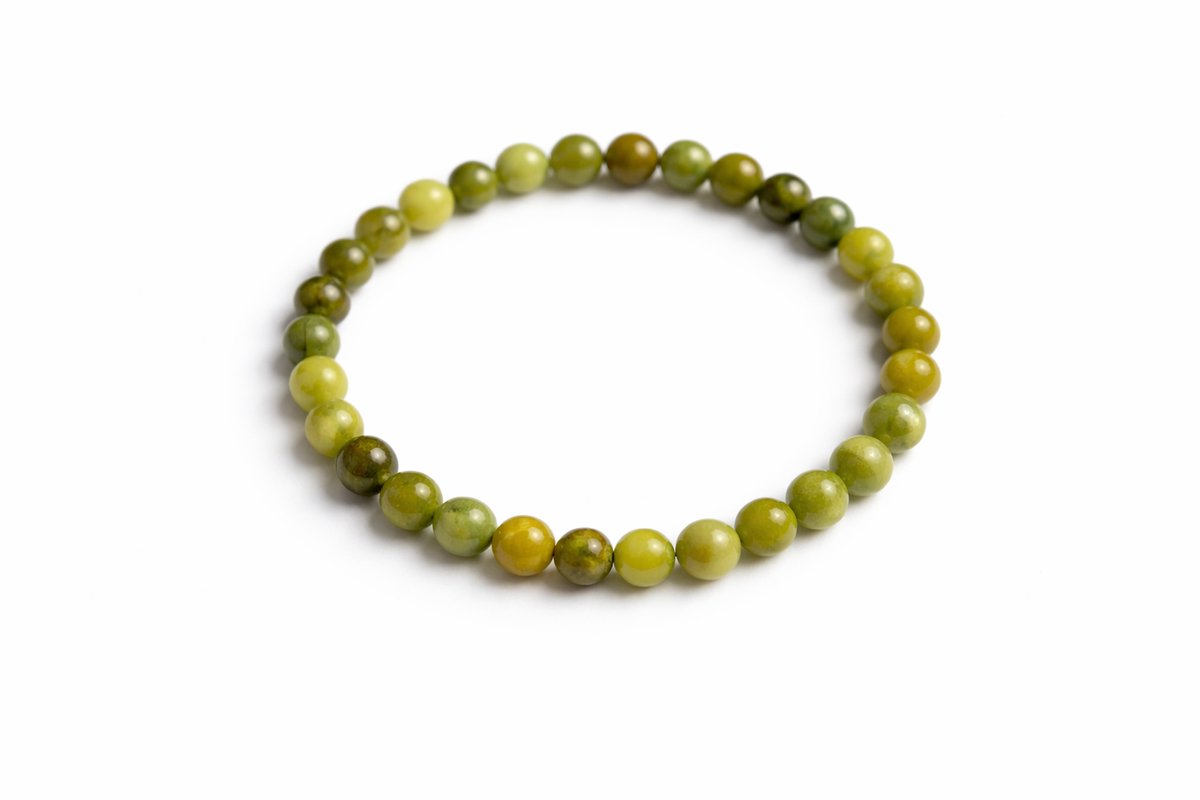Groene Jade Armband 6 mm – Natuursteen – Diameter 16 cm – Jade Kralen – Unisex
