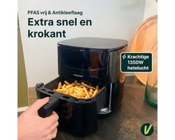 Vivid Green Airfryer 3L – 2 tot 3 Personen – PFAS-vrij – 8 Programma’s – Digitaal Display
