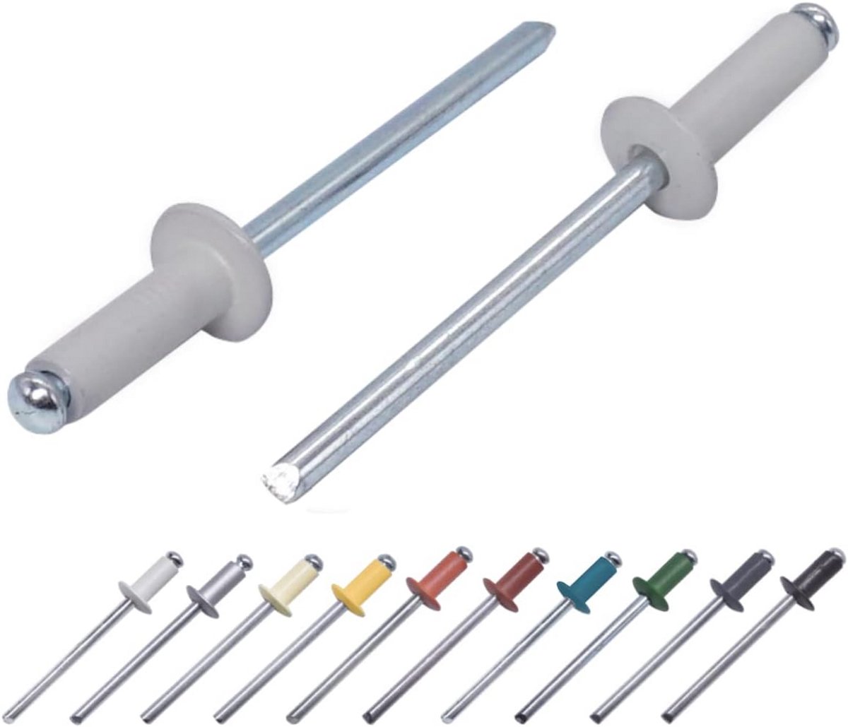 80x Aluminium Blindklinknagels (Popnagels) | Domekop | 4x12 mm | DIN 7337 | Lichtgrijs RAL 7035