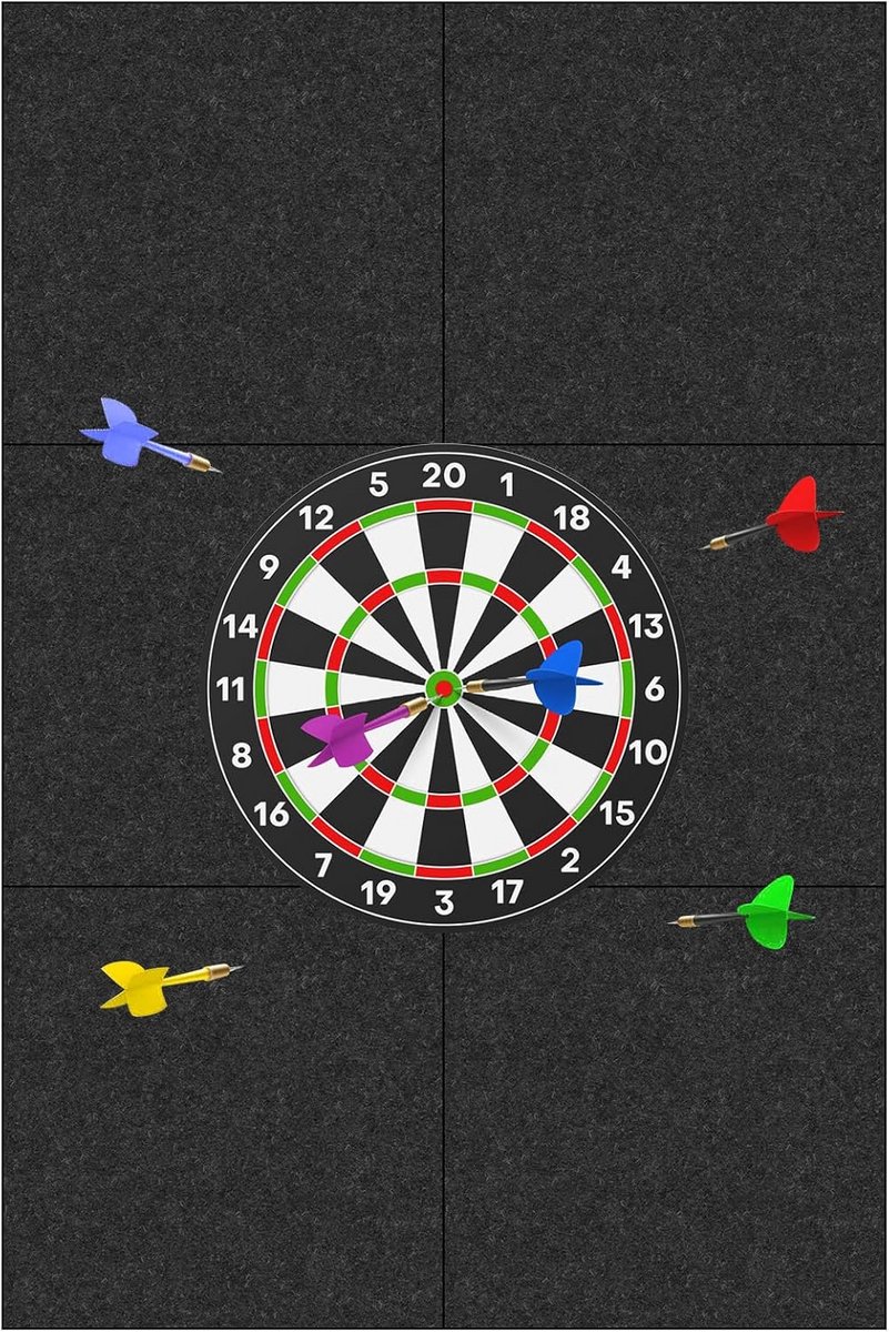 Zelfklevende Vilt Wandbescherming voor Dartbord - 90x60 cm Dart Surround