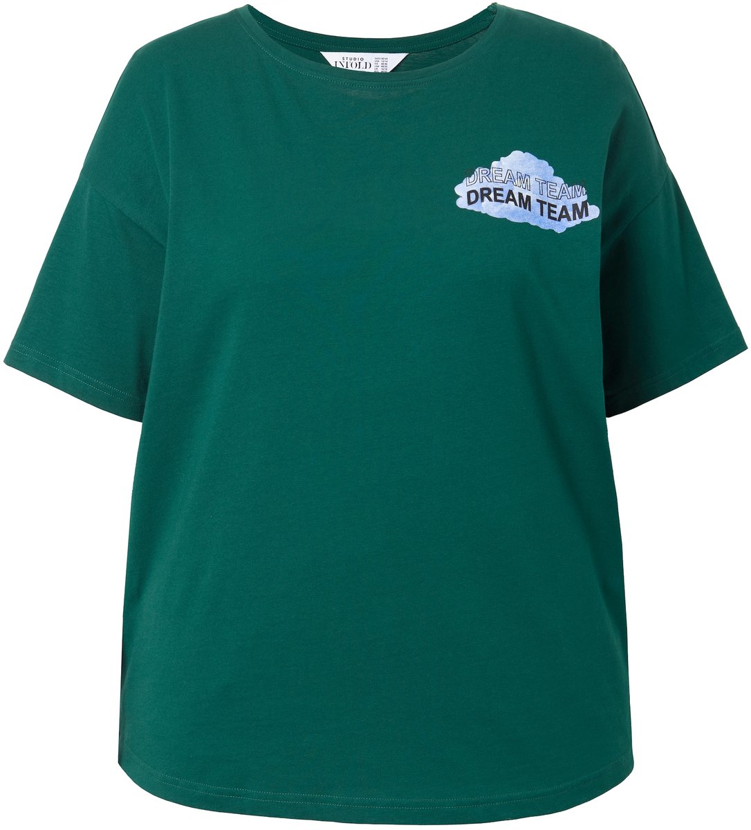 Studio Untold - Dames - T-shirt oversized model Dream-print - Midden groen - Maat 54+
