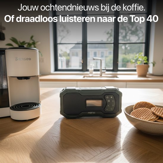 Noodradio Solar Opwindbaar - DAB+ / AM / FM Nood Radio - 5000 mAh Powerbank Zonneenergie - Bouwradio - Badkamer Radio - Noodpakket