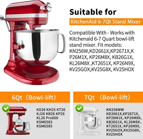 Roestvrijstalen spiraalvormige deeghaken voor 6-quart Bowl-Lift staande mixers van KitchenAid — afbeelding 5