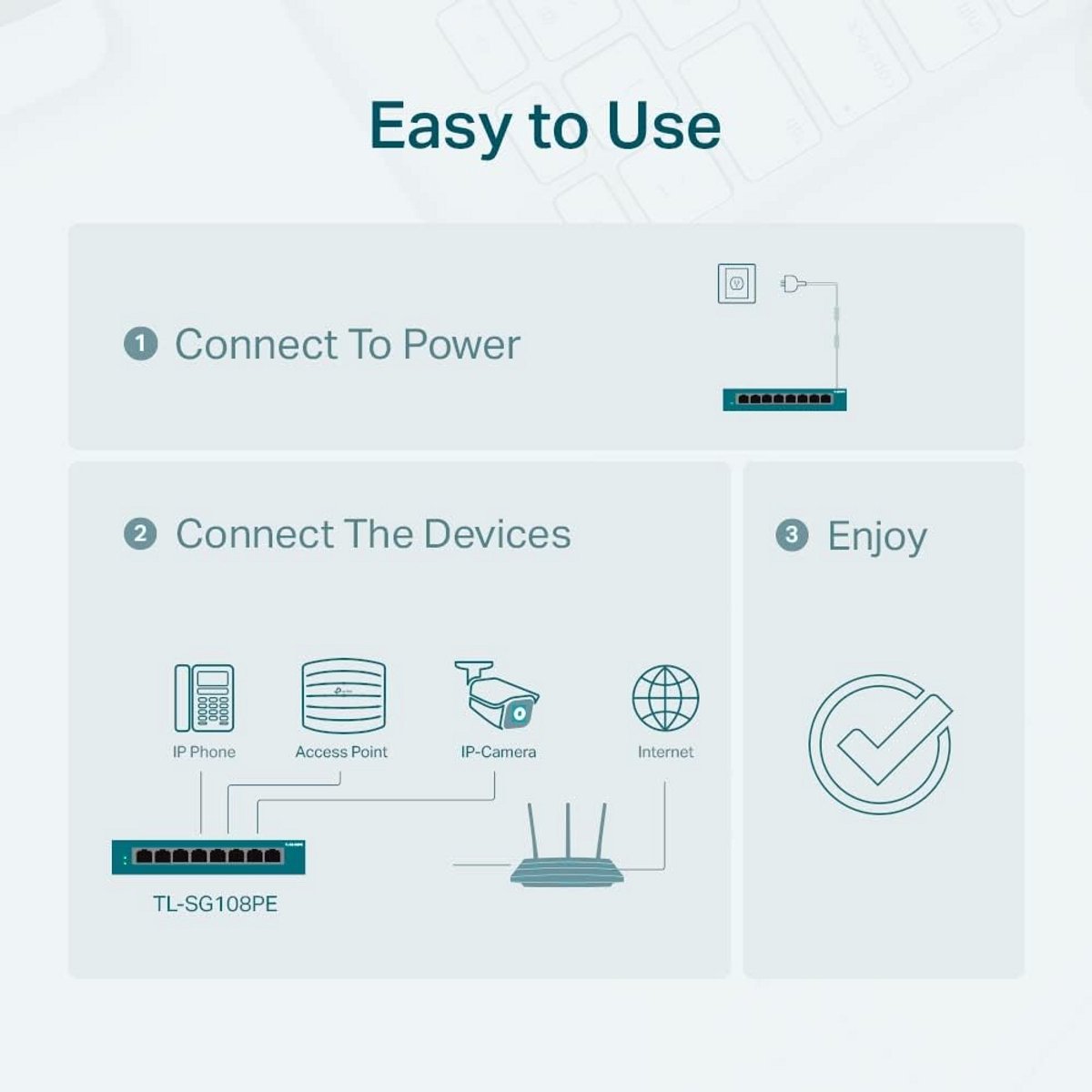 8-poorts Gigabit Desktop PoE Switch - 4 PoE Poorten - 10/100/1000 Mbps - Unmanaged - Compact