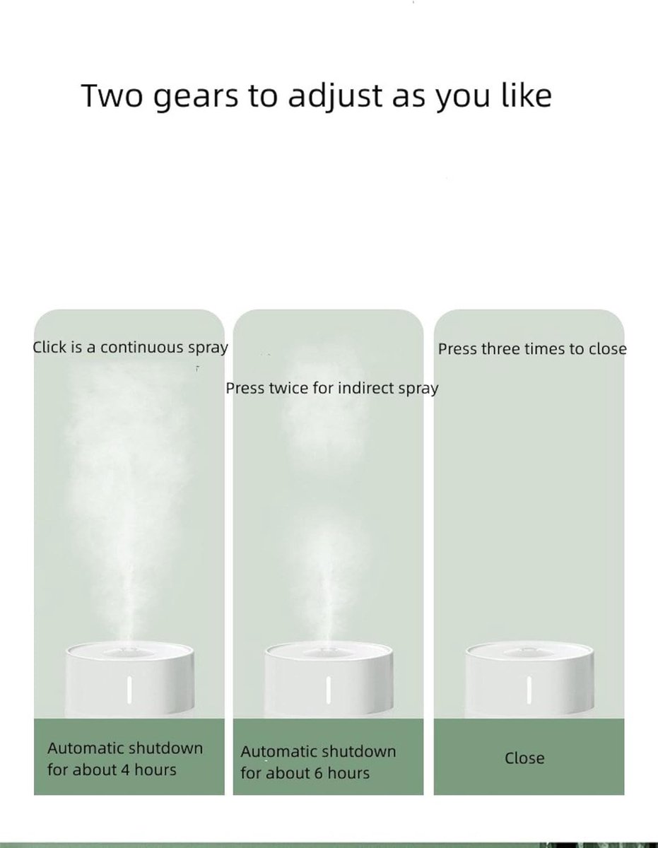 Luchtbevochtiger voor de slaapkamer - Kleine draagbare luchtbevochtiger - 260 ml - Luchtbevochtiger - Mini aromatherapie diffuser voor etherische oliën - USB - Spraybevochtiger - Met gekleurd zacht nachtlampje - Geschikt voor thuis, kantoor, enz. — cadeau in Wonen & Interieur - foto 4