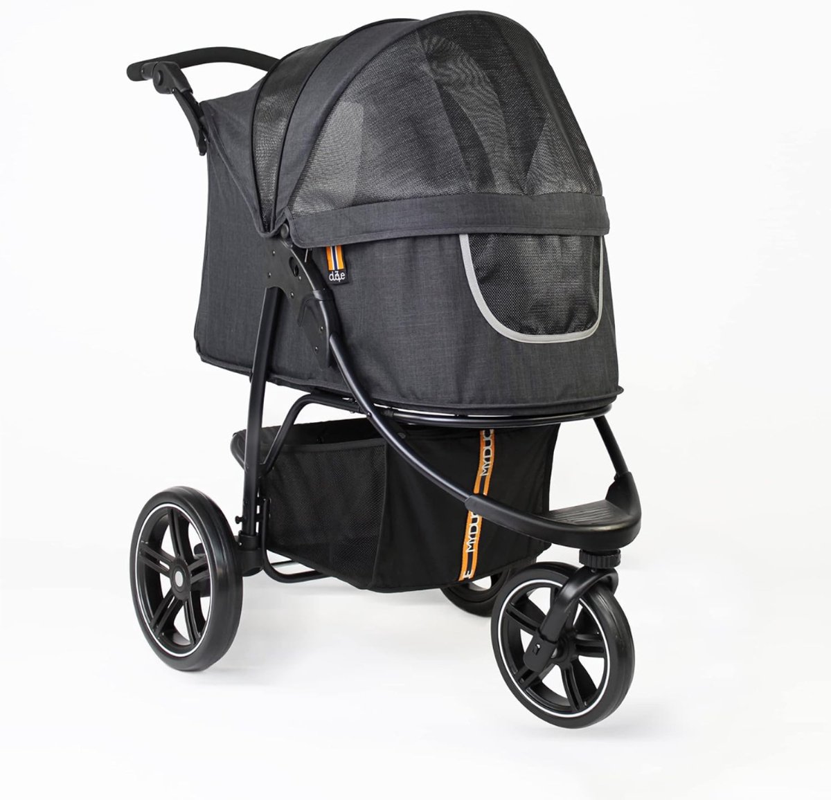 Aurixi® Luxe Hondenbuggy Grote Hond – Hondenkar Tot 32 kg - inklapbaar – Buggy Met Opbergmand voor Boodschappen - Hondenwagen - Wandelwagen Grote opslagruimte – Verstelbaar - Zwart- 106cm x 105cm x 64cm