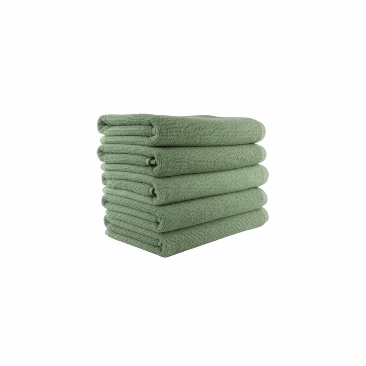 Badhanddoeken, 70x140 cm, 100% Biologisch Katoen, Set van 5 stuks, Hotelkwaliteit, Luxe handdoeken, GOTS & Vegan Gecertificeerd, Bio, Badtextiel, De Linde Home, Lichtgroen
