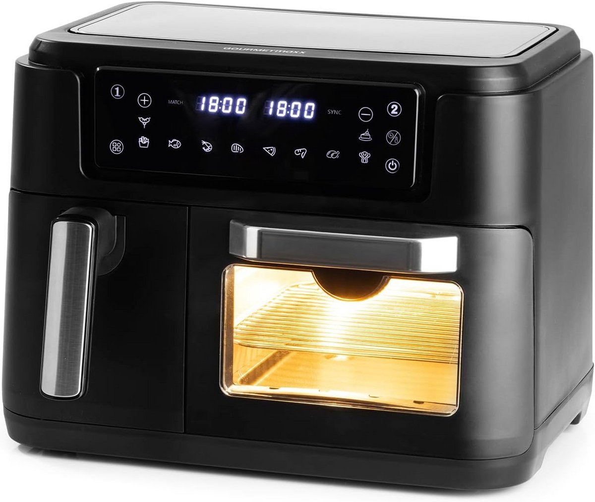 Digitale Heteluchtfriteuse 4-in-1 met 9 Functies: Frituren, Grillen, Bakken en Drogen