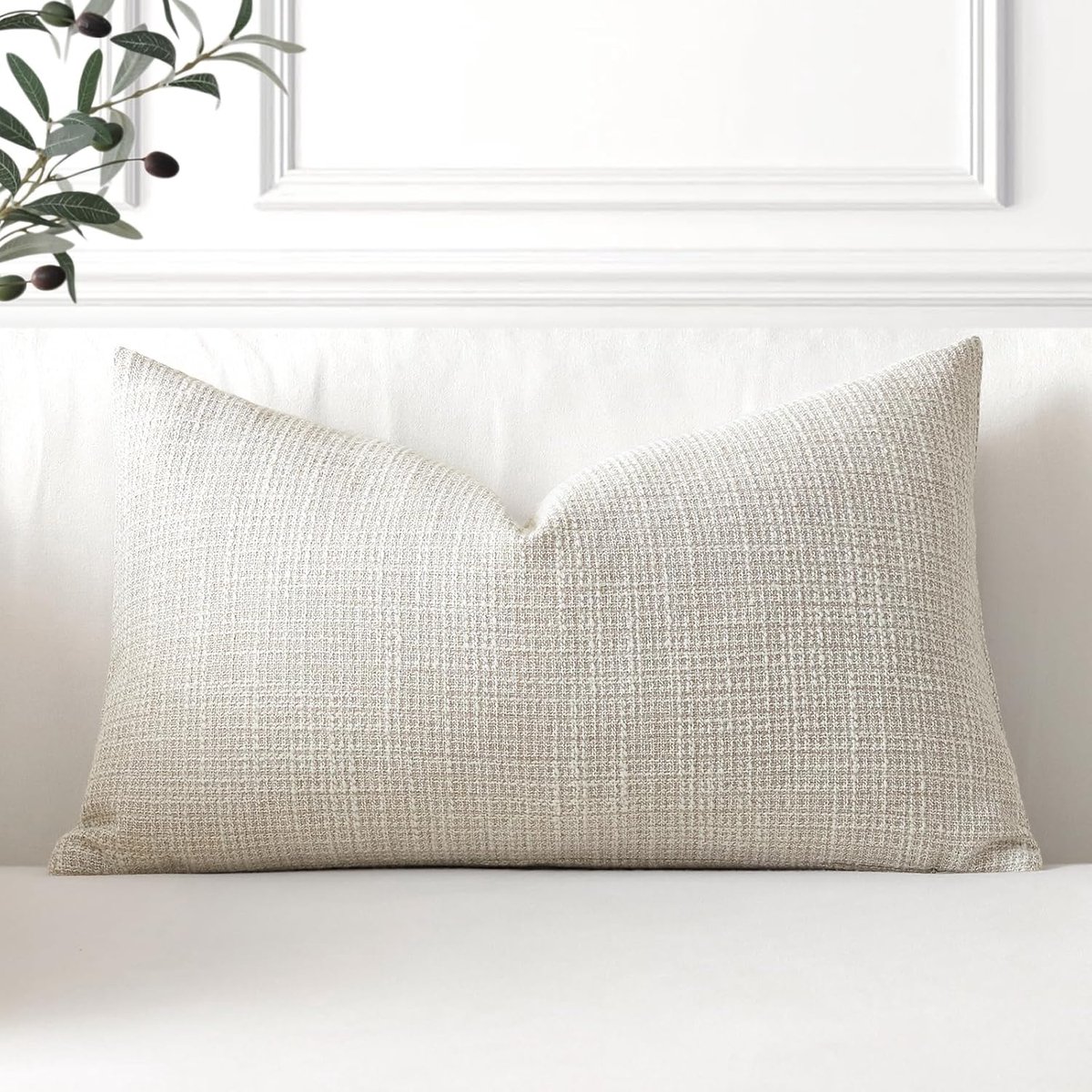 Linnen Kussenhoes Beige - Decoratie voor Woonkamer/Slaapkamer - 1 stuk - 40 x 60 cm