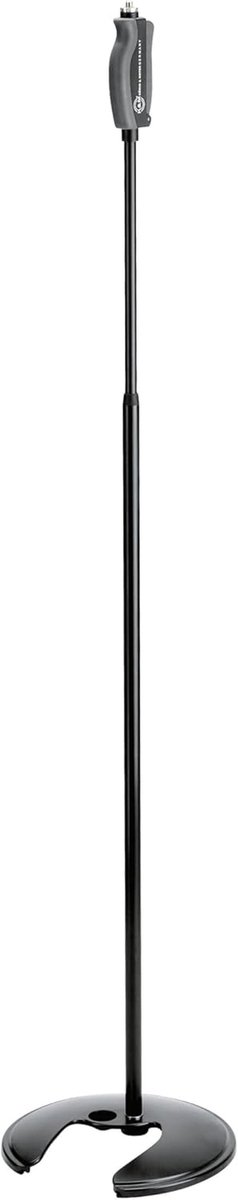 Zwart microfoonstatief met eenhandige bediening en draaibare kop, 1060 mm, 278 mm basislengte, 3/8 inch schroefdraadaansluiting, geschikt voor microfoons tot 2 kg