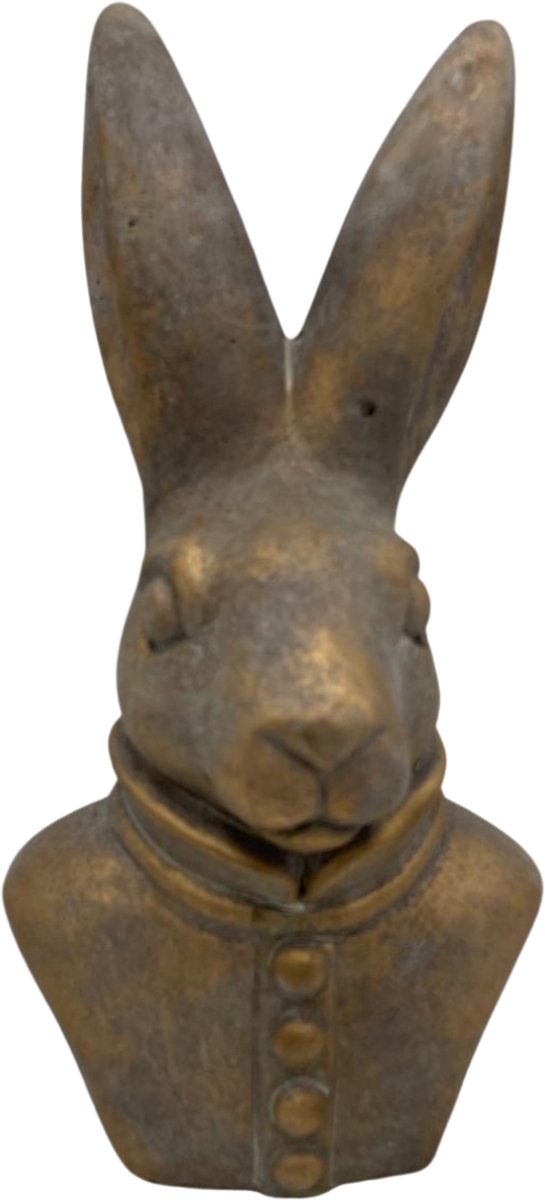 Brynxz Rabbit Jewel D.15 H.30 - Konijn met 4 knopen - Goud / Brons - Aardewerk