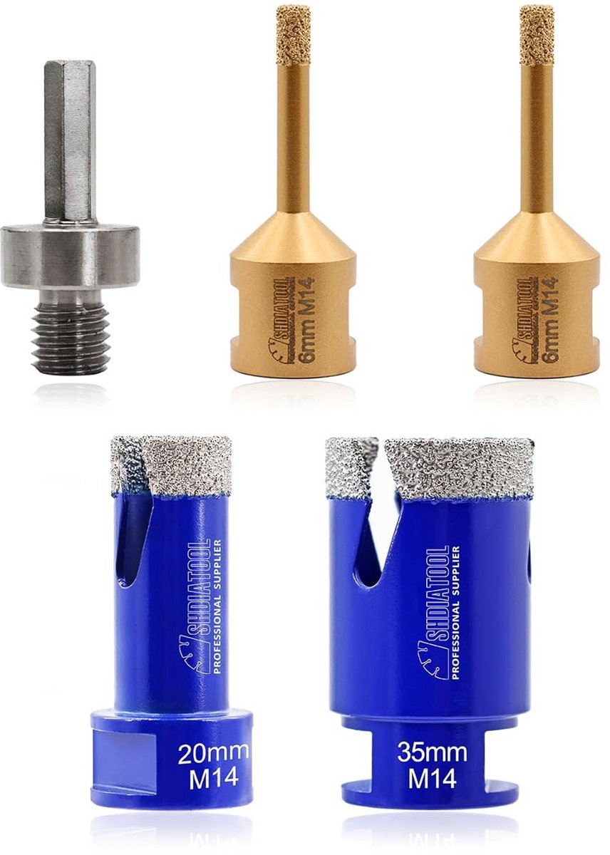 Diamant Boorhouder Set voor Tegels en Steen met M14 Schroefdraad