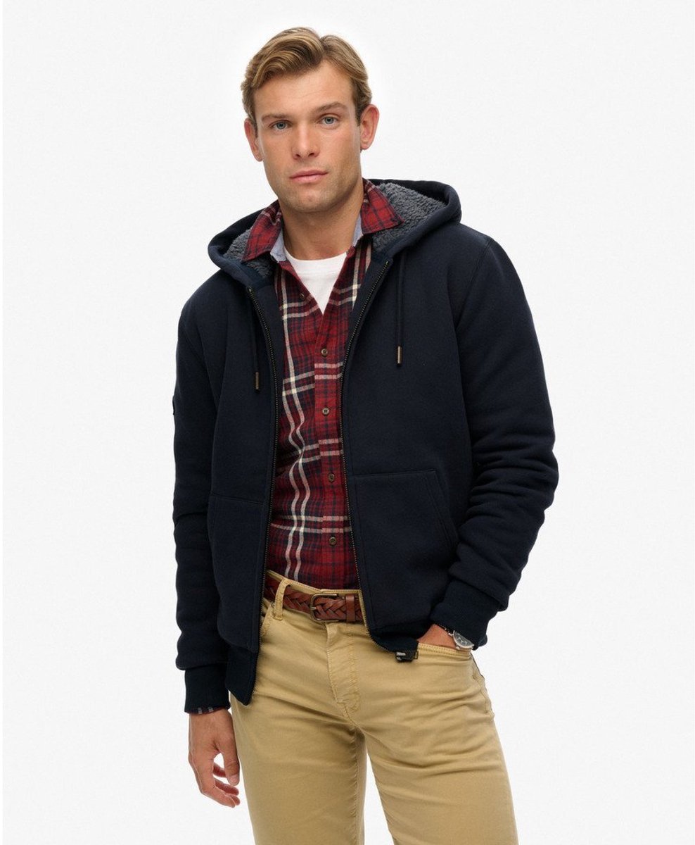 Superdry Borg Lined Zip Vest Heren Blauw