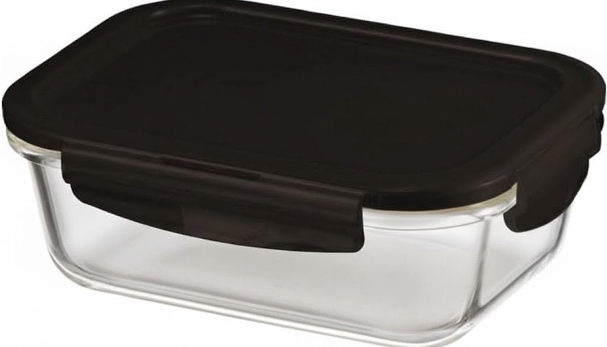 Famanu - Vershouddoos van glas, magnetronbestendig, oven glass, geschikt voor oven, magnetron en vriezer, 630 ml