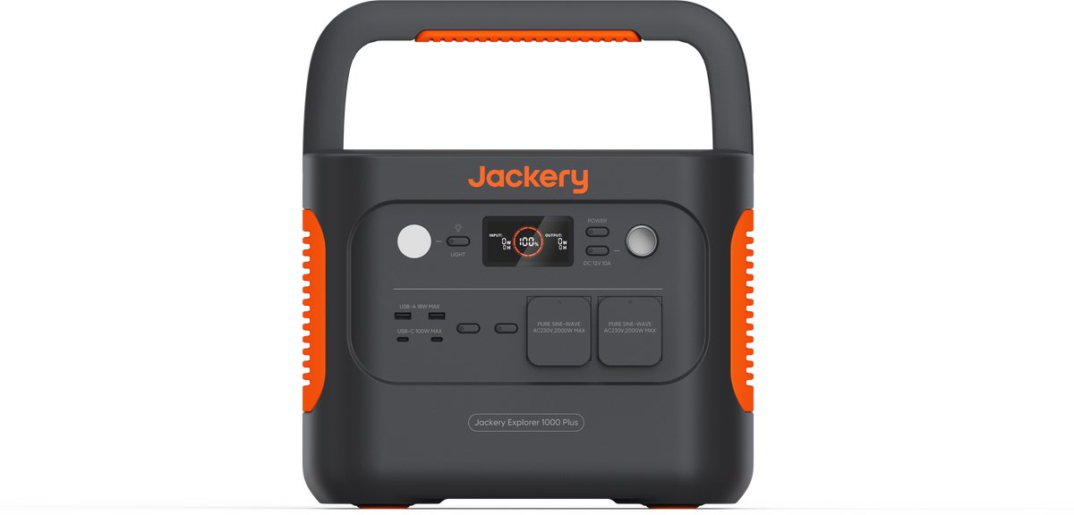 Jackery - Explorer 1000 Plus - Portable powerstation - 2.000W -Zonne-generator 2000 Plus - LiFePO4 Batterij - draagbare krachtcentrale - snel opladen in 1,7U