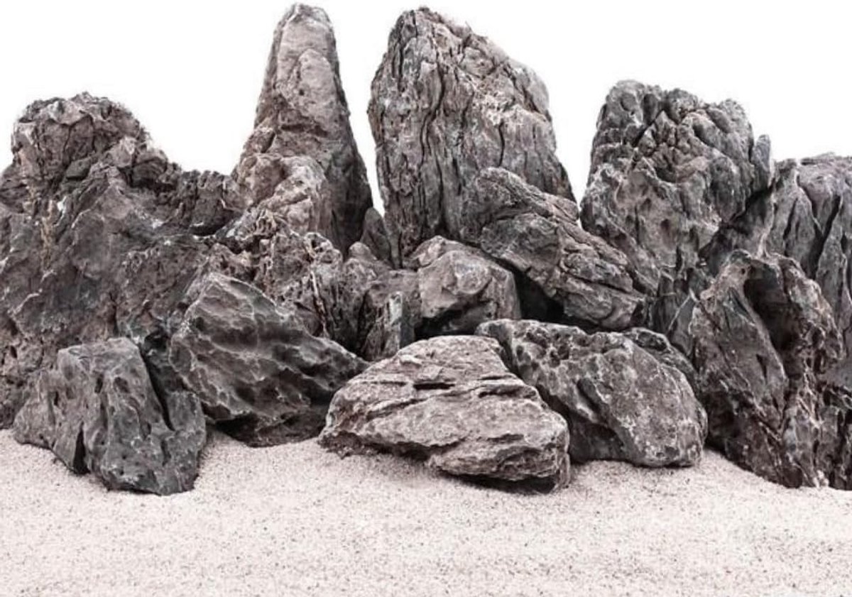 Natuurlijke Grijze Aquascaping Stenen voor Aquarium Landschapsdecoratie 20 kg