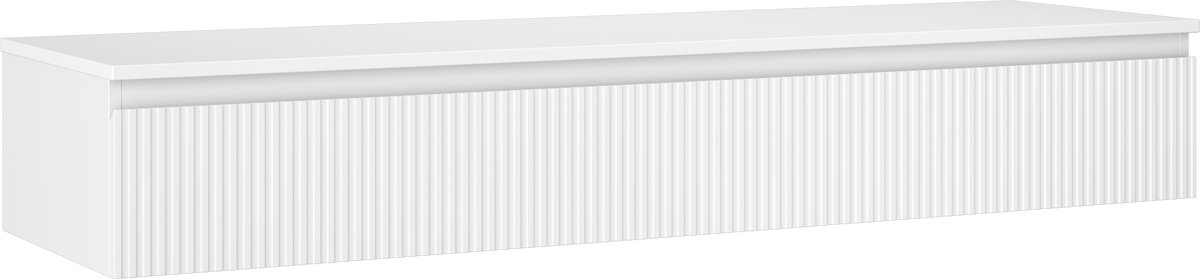 Mexen Rivel badkamerkast 160 cm met blad, 1 lade, geribbeld, mat wit - 91A20-16023-1-BFC01