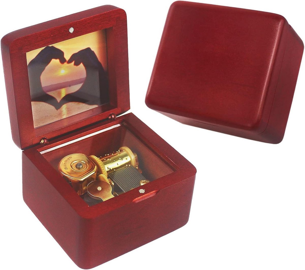 Houten Muziekdoos met Verwisselbare Foto en Melodie 'You Are My Sunshine'