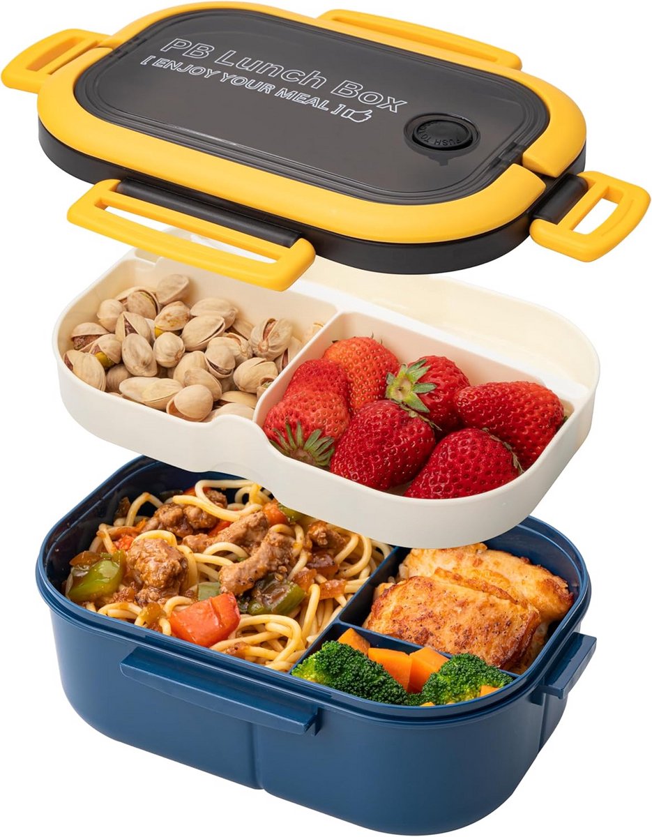Stapelbare lunchbox voor volwassenen met 5 compartimenten, BPA-vrij