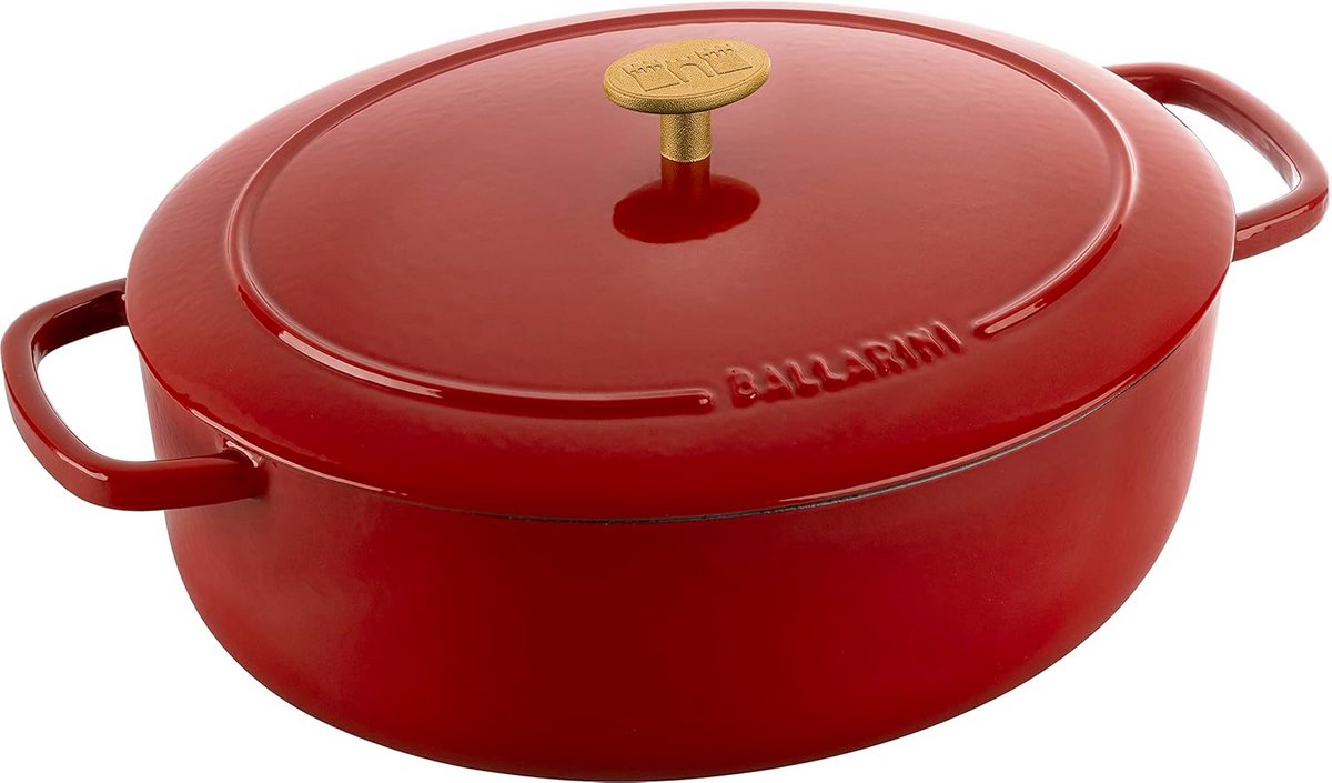 Ovale Gietijzeren Cocotte 31 cm - Rood