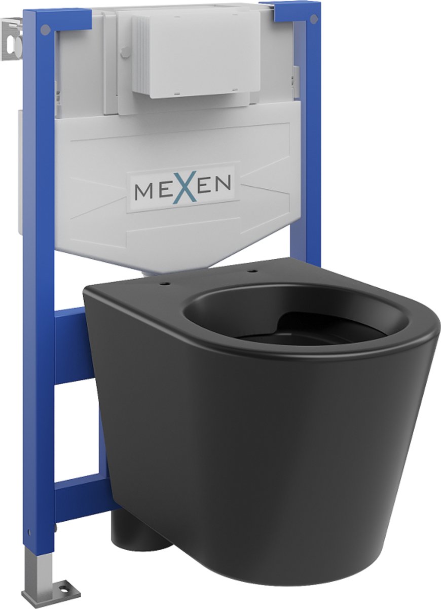 Mexen inbouwset WC frame Fenix XS-F met WC-pot Rico, zwarte mat - 6803372XX85