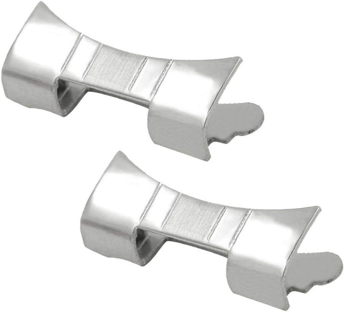 Set van 2 RVS Horlogeband Schakel Gebogen Eindstukken Reparatie Onderdelen (24mm)