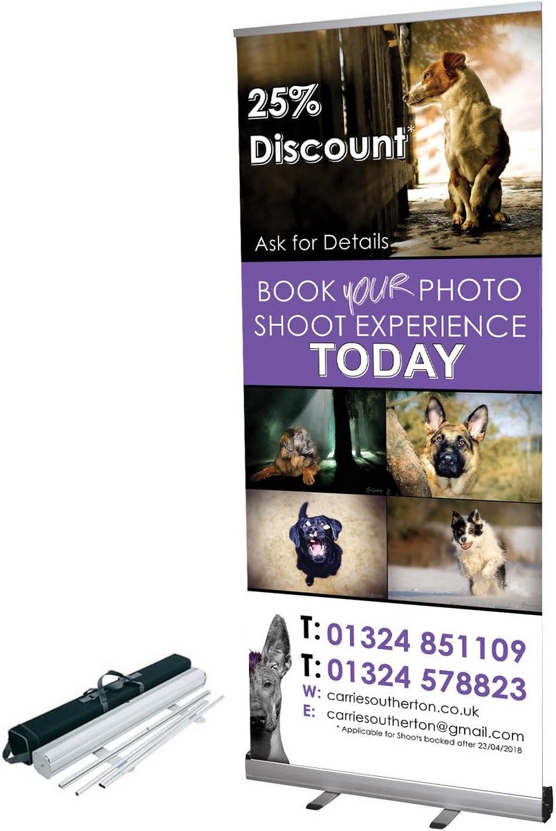 Roll-Up Banner 85x200 cm met Draagtas en Gratis Ontwerp - Hoogwaardige Presentatie