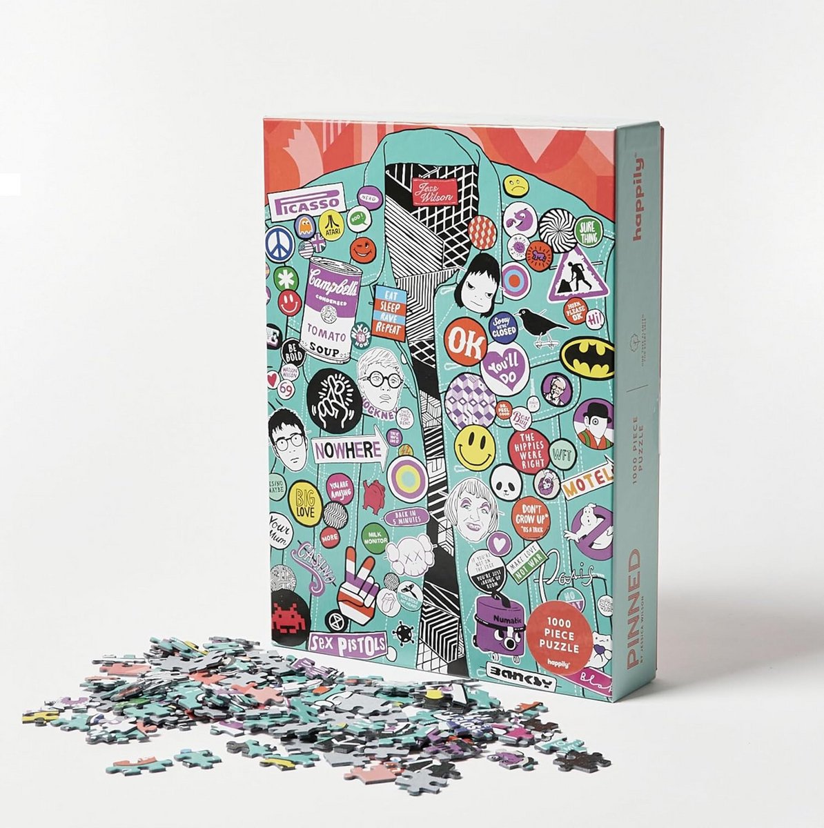1000 Stukken Volwassen Puzzel met Illustratie van Spelden en Badges