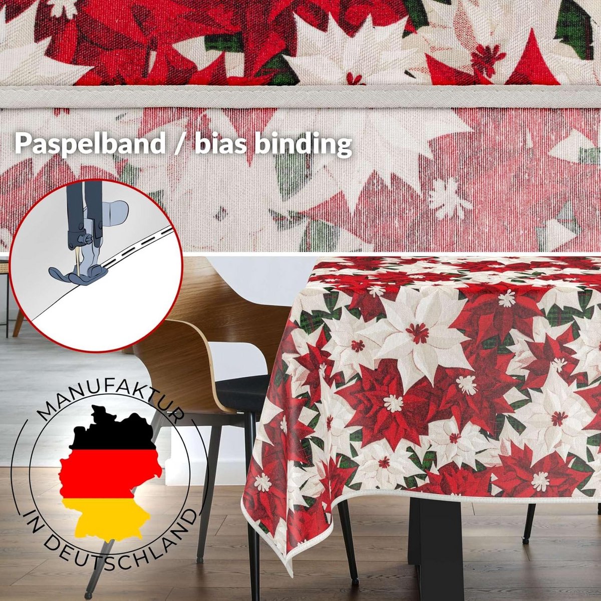 Wasbaar stoffen tafelkleed 160x120cm Katoen Polyester Waterafstotend