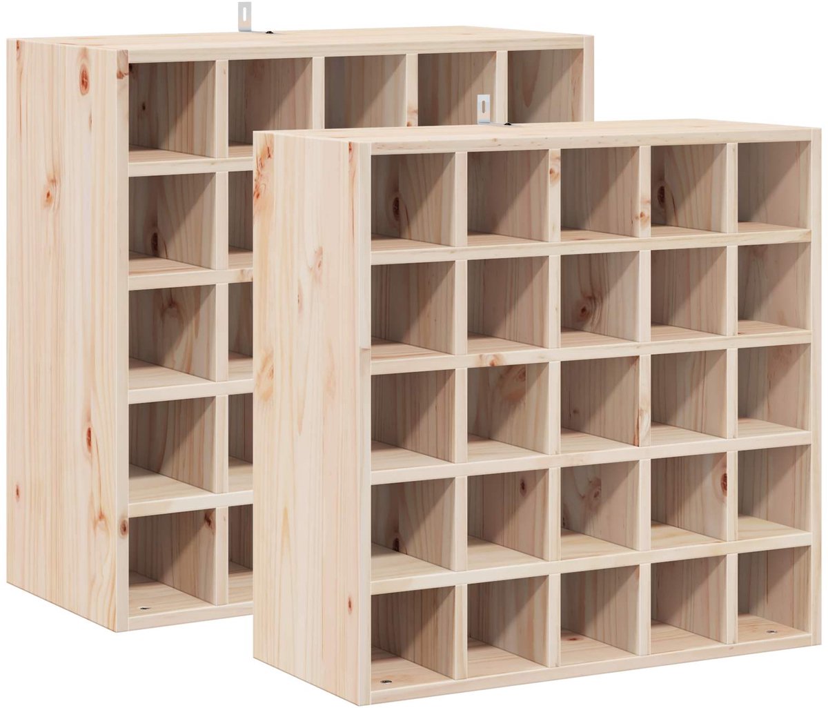 vidaXL - Wijnrek - 2 - pcs - Naturel - 56 - x - 25 - x - 56 - cm - Massief - grenenhout