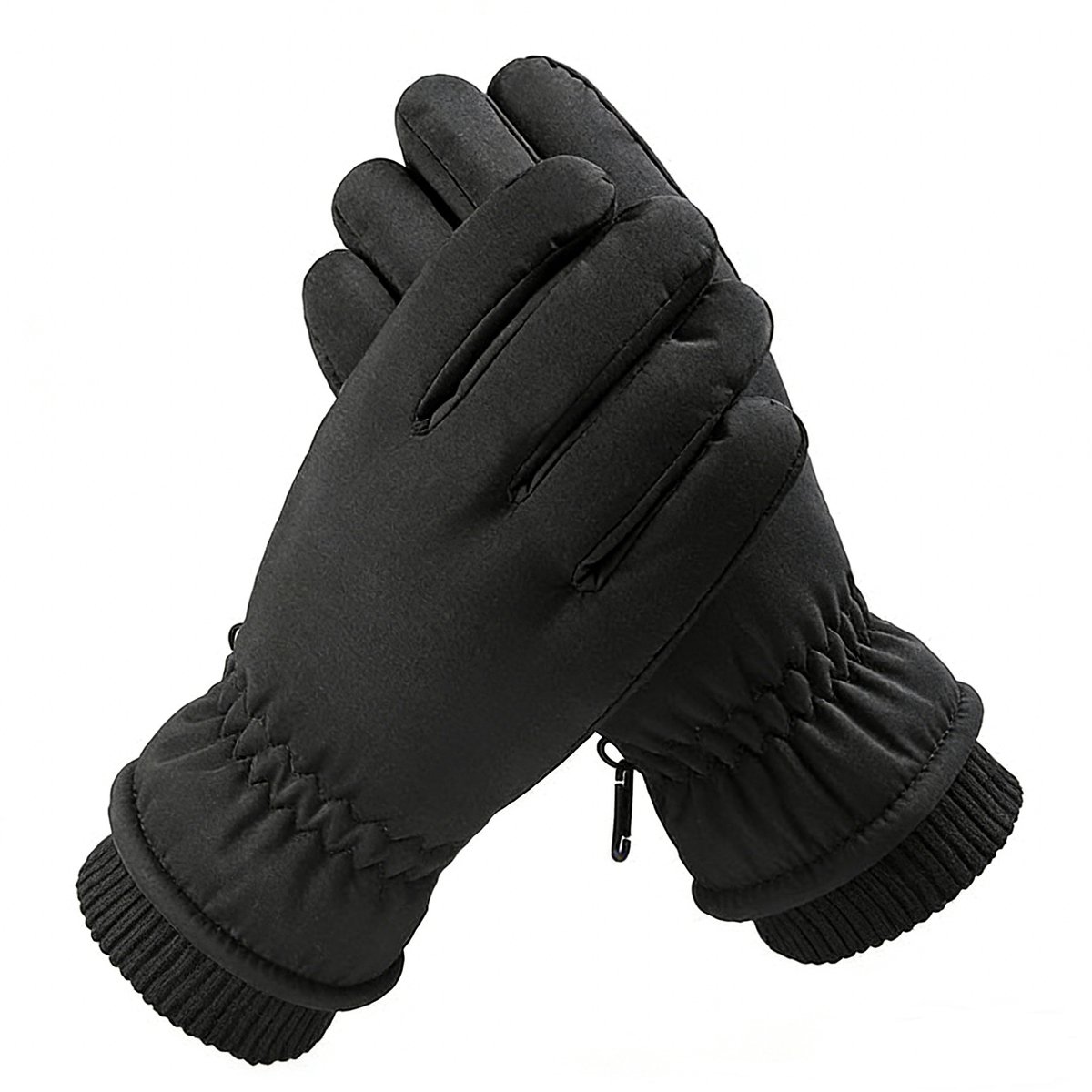 JeiibrZui Winterhandschoenen - Skihandschoenen - Winddichte Touchscreenhandschoenen Voor Buiten En Koud Weer - 1 Paar - Zwart