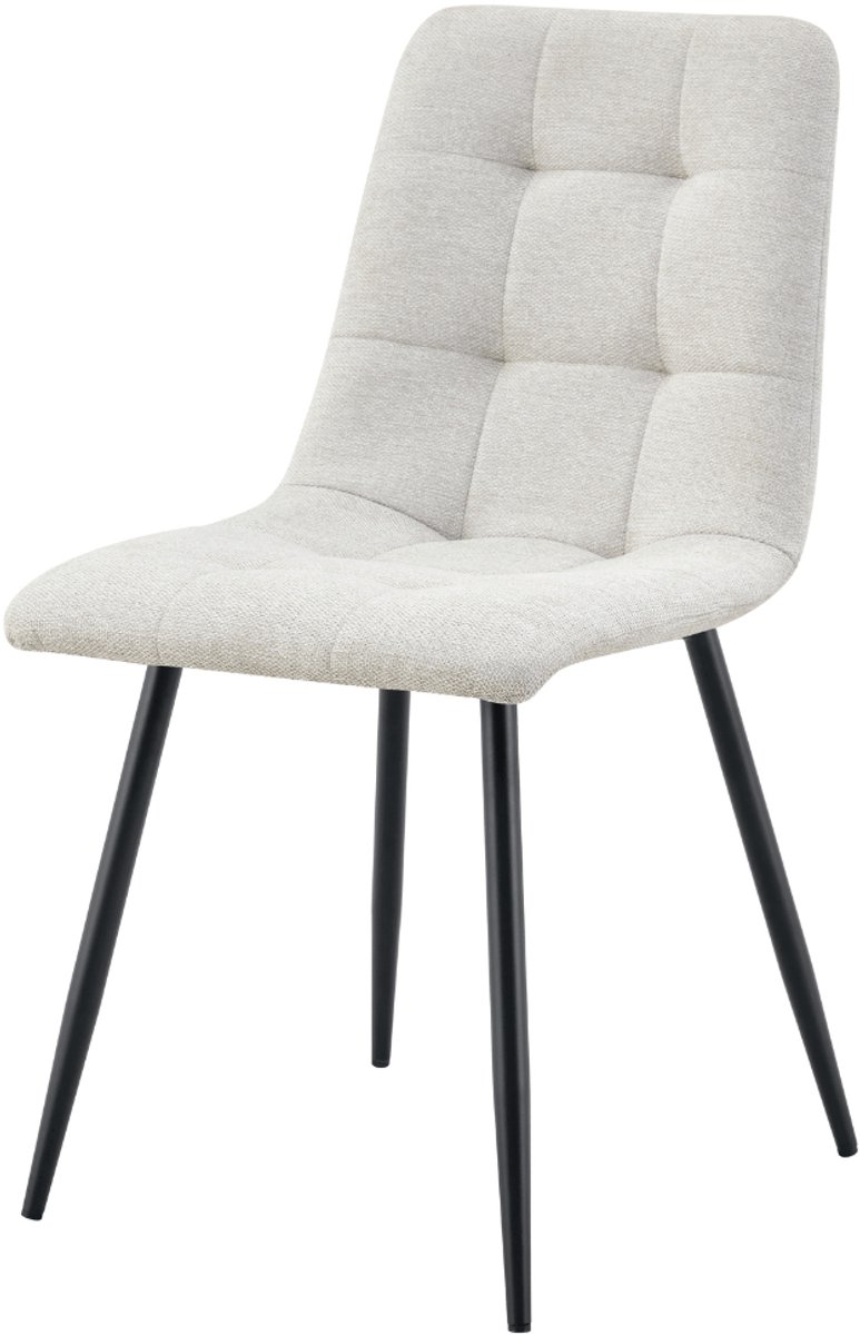 Eetkamerstoel Turin Beige met zwart onderstel Mahom