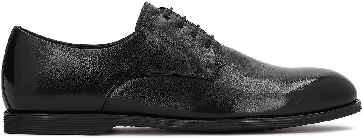 Black leather derby shoes