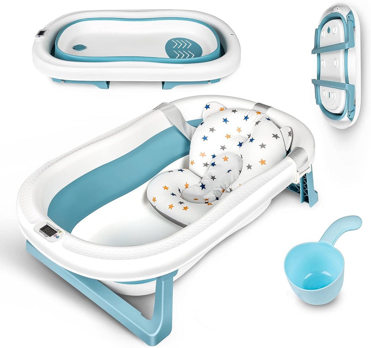 Baby Badje met Standaard - Inklapbaar Bad - Zitbad - Bath Bucket - Baby