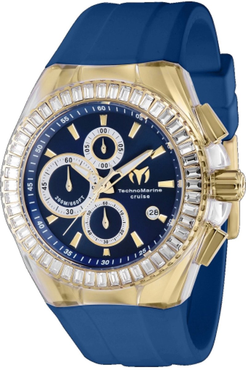TechnoMarine Cruise TM-121158 Heren Horloge - Waterdicht - Analoog - Quartz Uurwerk - Roestvrij Staal met Blauwe Wijzerplaat - 45mm