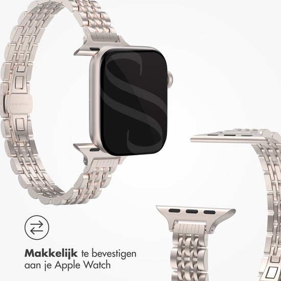 Stalen bandje, sterrenlicht, gemakkelijk te bevestigen aan je Apple Watch.