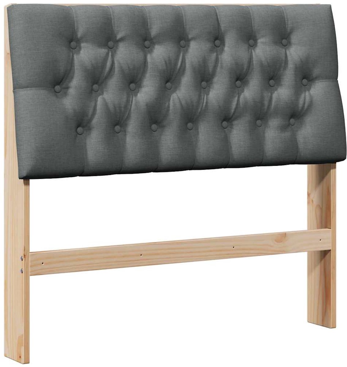 vidaXL Gestoffeerd - hoofdbord - Donkergrijs - 100 - cm - Massief - grenenhout