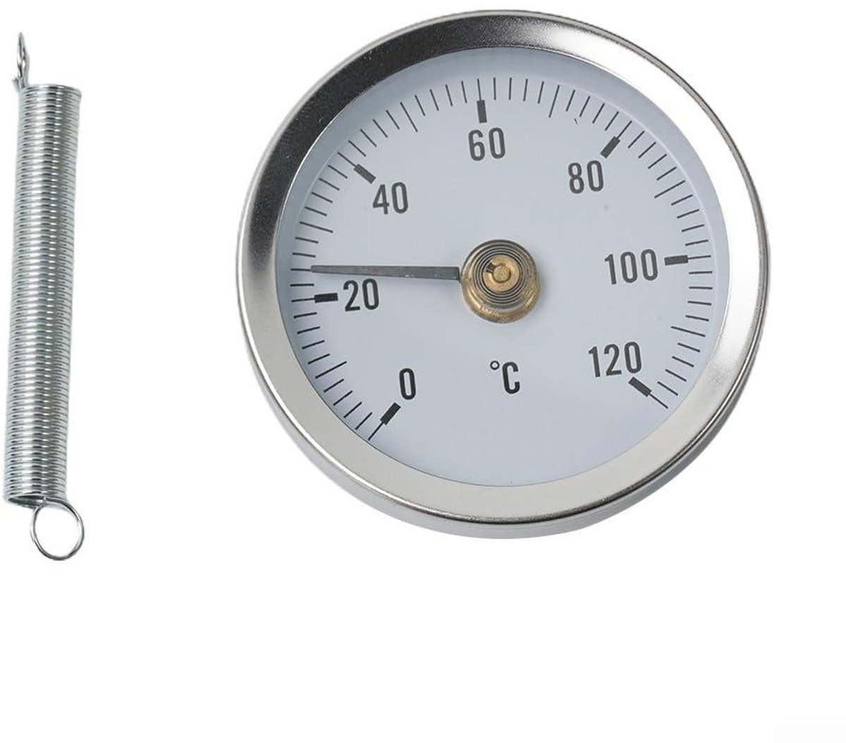 TuseRxln Thermometer Houtkachel - Rookgasthermometer - Mechanisch Metallisch Für Houtkachels En Rookkanalen - 1 Stuk - Zilver