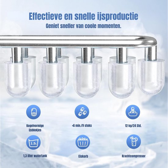 DnA® Ijsblokjesmachine - Ijsblokjesmachine Crushed Ice - Ijsblokjes Machine - Ijsblokjesmakers - Ijsmachine - Wit - 23cm x 29cm x 30cm van Merkloos — afbeelding 5