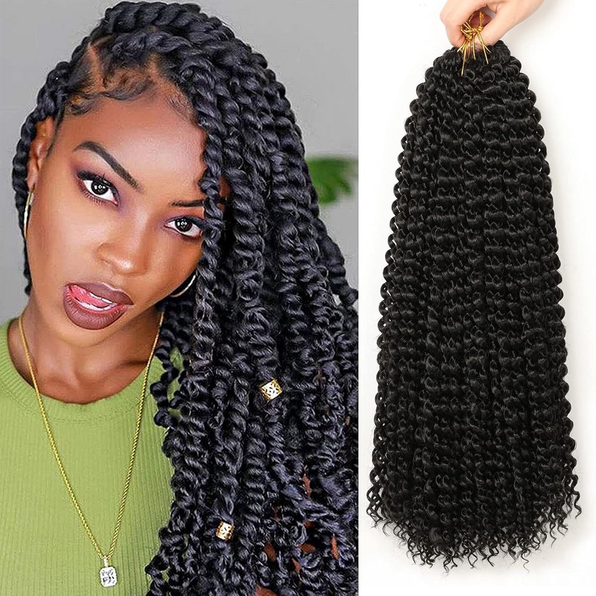 Passion Twist Vlecht Extensions 45 cm - 6 Packs Gehaakt Haar - Faux Locs Synthetisch Haar