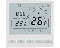 Opbouw Thermostaat - Touchscreen - Handmatig en automatisch - Opbouwmontage - Tuya Smart Life -16A - Thermostaat voor cv - Draadloos met Wifi - Wit